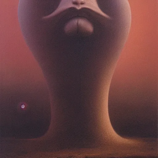 Image similar to god by Zdzisław Beksiński, oil on canvas