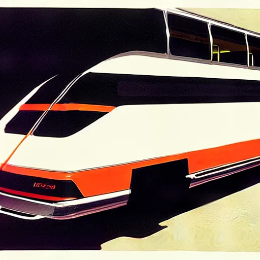 Image similar to concept art for a super compact bus, painted by syd mead, high quality