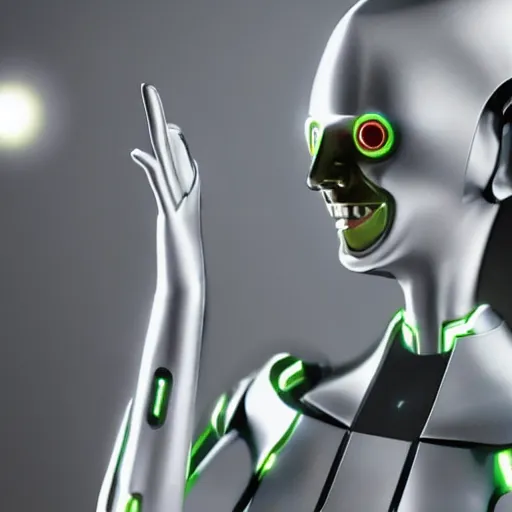 Prompt: artificial super intelligence on its way to become a new god