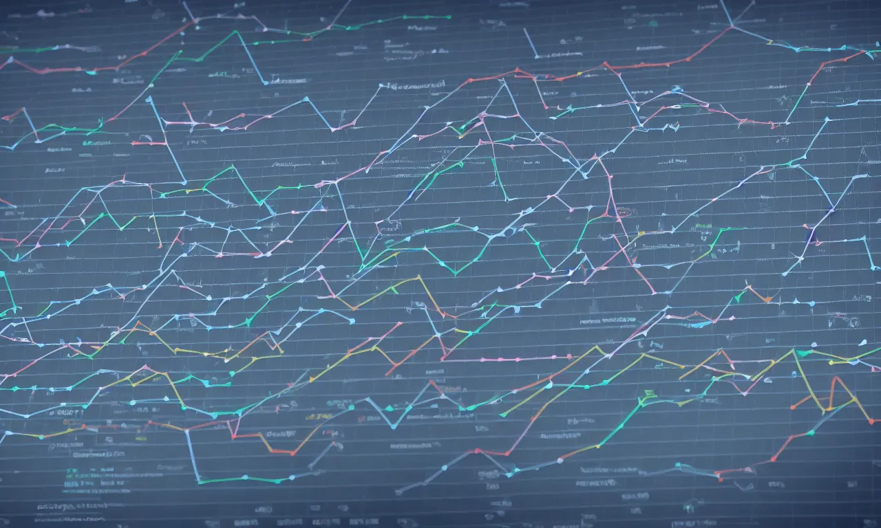 Image similar to business data graphs and web traffic, straight on camera