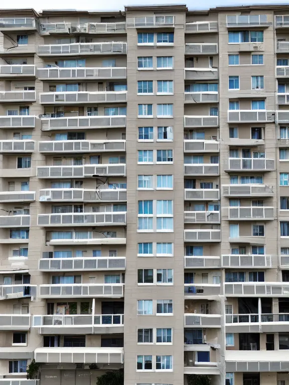 Image similar to apartment panel building photo, extreme wide shot