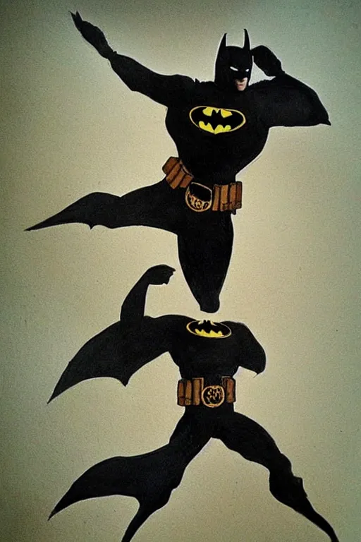 Prompt: batman figure painting the style of leonardo da vinci