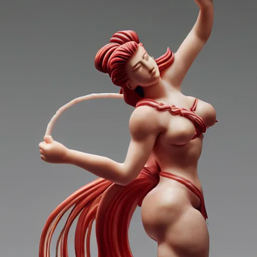 Prompt: a delicate renaissance marble sculpture of Mai Shiranui