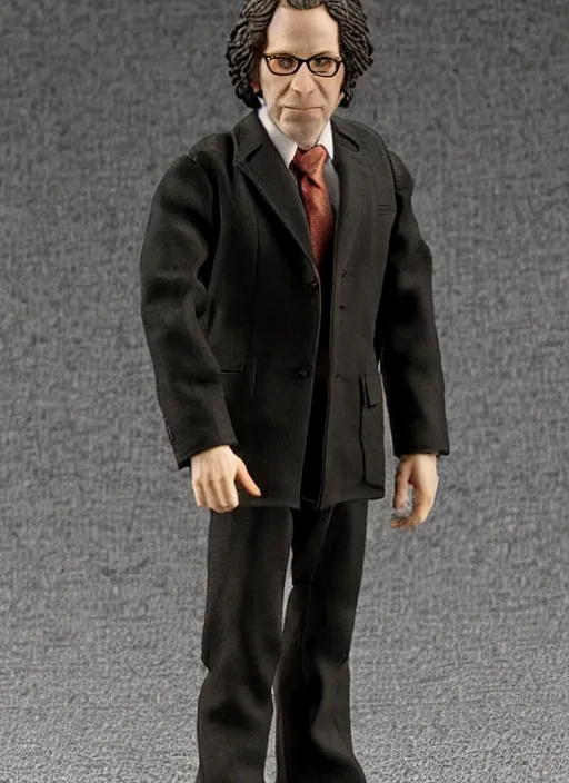 Image similar to black series action figure of charlie kaufman, still in package, pristine, highly detailed toy