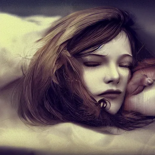 Image similar to sleep, creepy, digital art, artstation, cgsociety, masterpiece