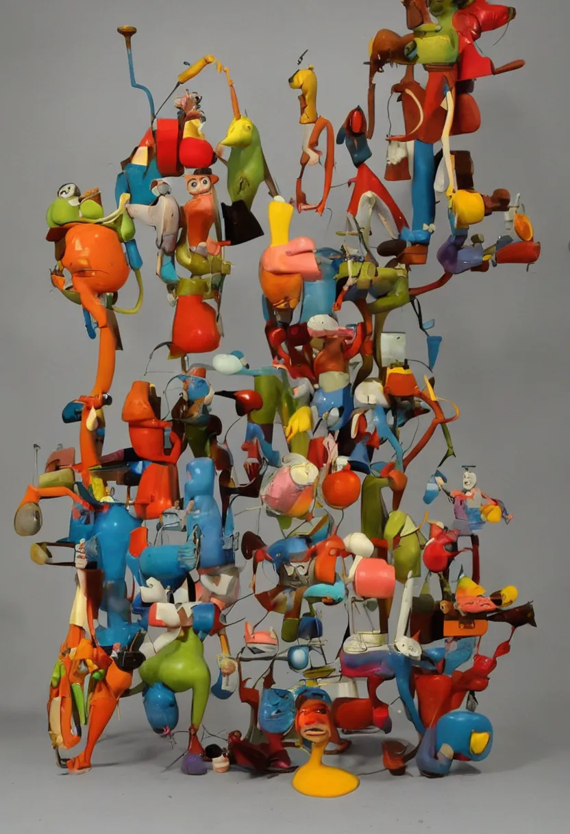 Image similar to 1 9 6 0 s weirdo cartoon sculpture toy on display