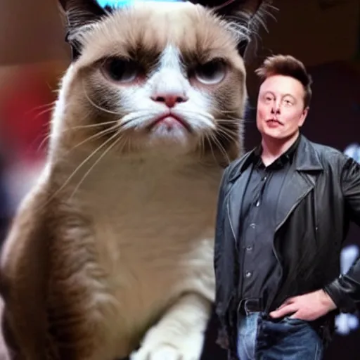 Image similar to Elon Musk Grumpy Cat