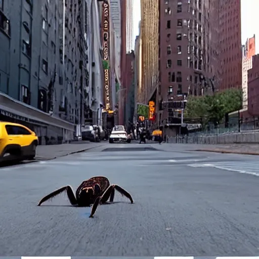 Image similar to a tarantula skateboarding in ny city, detailed, realistic, cinematic, intricate, realistic, hdr, 8 k