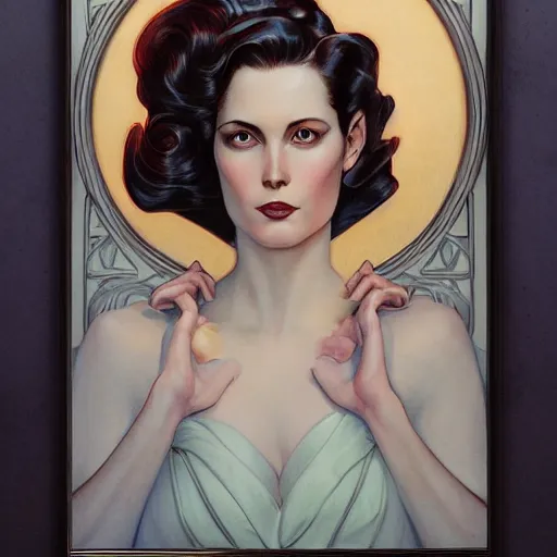 Prompt: a streamline moderne, ( art nouveau ), multi - racial portrait in the style of charlie bowater, and in the style of donato giancola, and in the style of charles dulac. intelligent, expressive eyes. symmetry, ultrasharp focus, dramatic lighting, semirealism, intricate symmetrical ultrafine background detail.