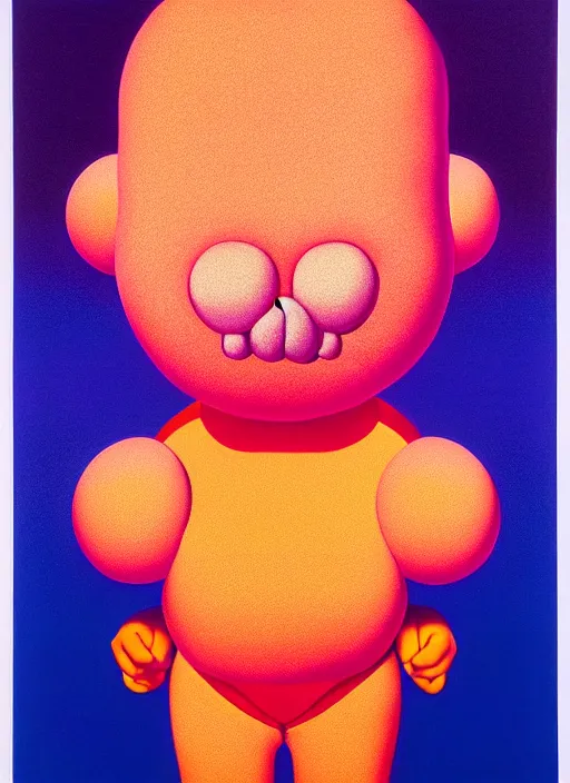 Image similar to puffy person by shusei nagaoka, kaws, david rudnick, airbrush on canvas, pastell colours, cell shaded, 8 k
