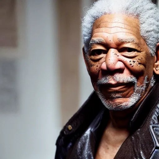 Image similar to still of morgan freeman as catwoman