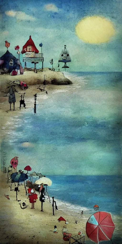 Image similar to a summer beach scene by alexander jansson