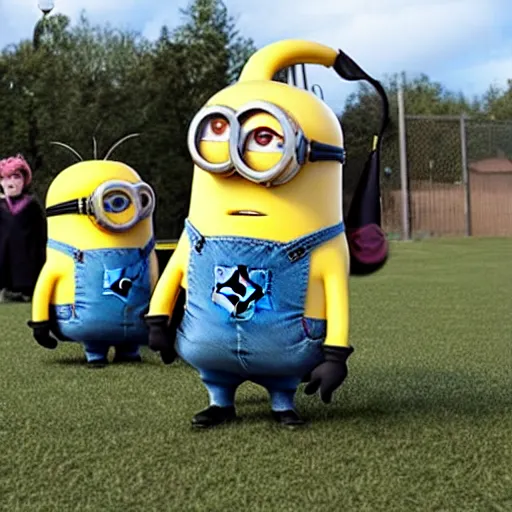 Image similar to minions playing quidditch