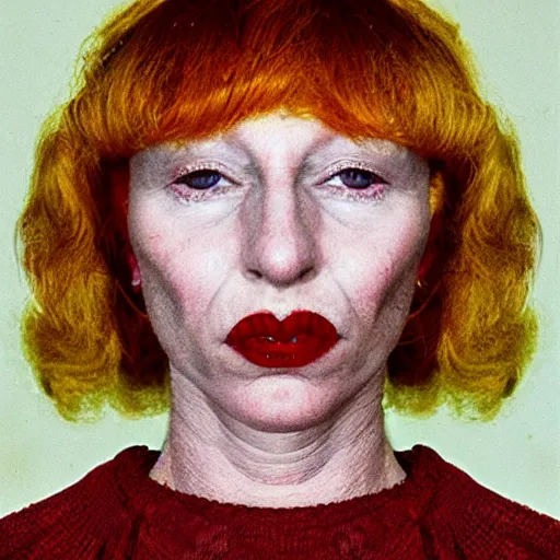 cindy sherman digital self portrait with red hair, | Stable Diffusion