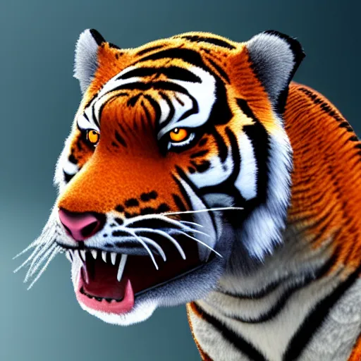 tigre dentro a escuro. 3d Renderização, 3d ilustração., ai