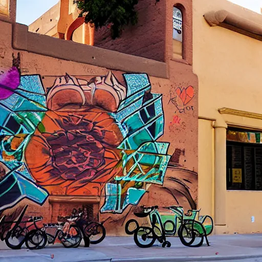 Image similar to downtown tucson, in style of street art