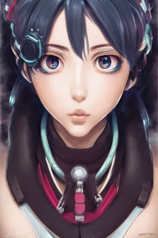 Image similar to hatsume mei, heroine, beautiful, detailed symmetrical close up portrait, intricate complexity, in the style of artgerm and ilya kuvshinov, magic the gathering art