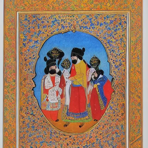 Image similar to a persian miniature painting by reza abbasi