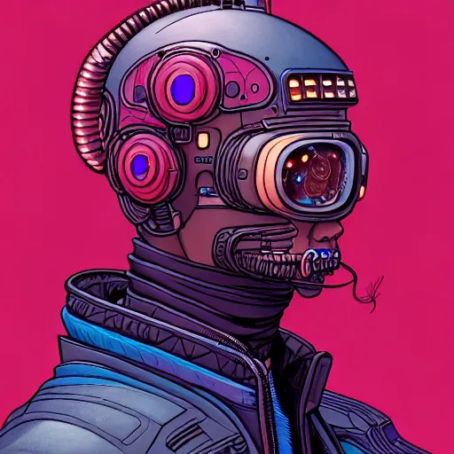 Image similar to portrait painting of a cyberpunk road warrior, sharp focus, award - winning, trending on artstation, masterpiece, highly detailed, intricate. art by josan gonzales and moebius and deathburger