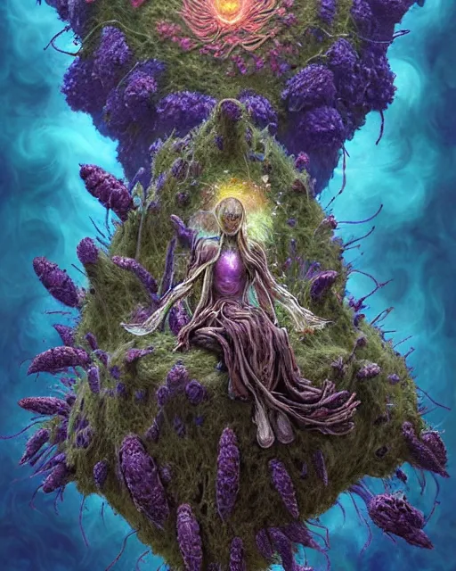 Image similar to the platonic ideal of flowers, rotting, insects and praying of cletus kasady carnage thanos dementor wild hunt doctor manhattan chtulu mandelbulb mandala howl's moving castle botw davinci heavy rain, d & d, fantasy, ego death, decay, dmt, psilocybin, concept art by greg rutkowski and ruan jia