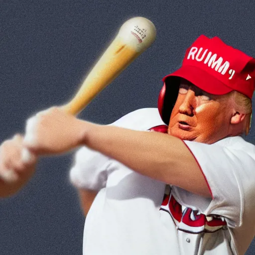 Image similar to donald trump playing baseball, photorealistic, ultra detailed, high resolution, 8 k