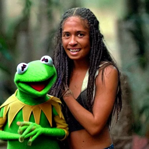 Image similar to Kermit the Frog, from Apocalypto (2006) movie