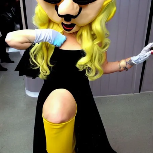 Image similar to lady gaga super mario cosplay