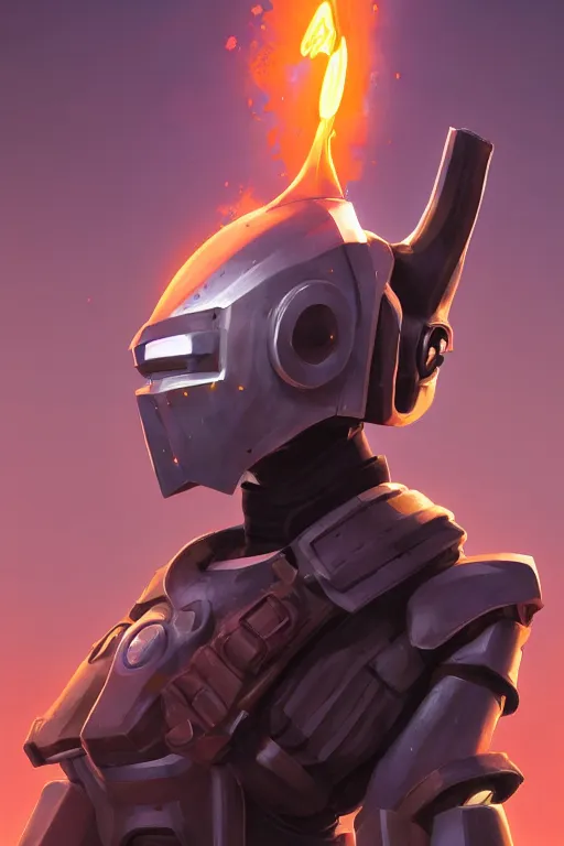 Image similar to epic mask helmet robot ninja portrait stylized as fornite style game design fanart by concept artist gervasio canda, behance hd by jesper ejsing, by rhads, makoto shinkai and lois van baarle, ilya kuvshinov, rossdraws global illumination radiating a glowing aura global illumination ray tracing hdr render in unreal engine 5