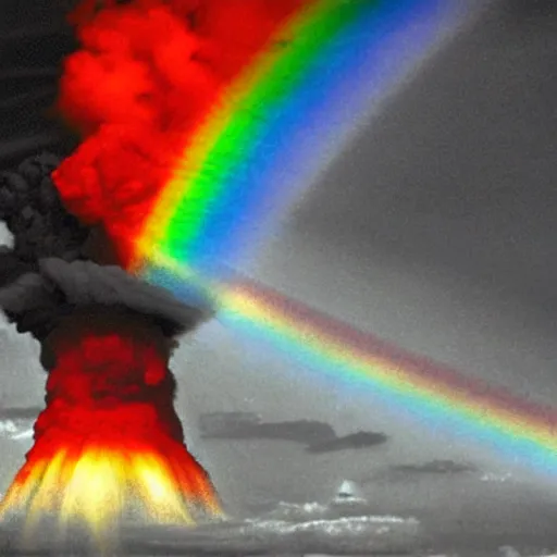 Image similar to rainbow nuclear explosion