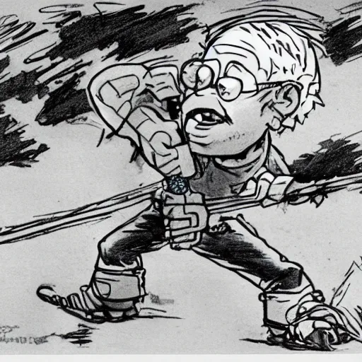 Image similar to cugo drawn by bill watterson, detailed,