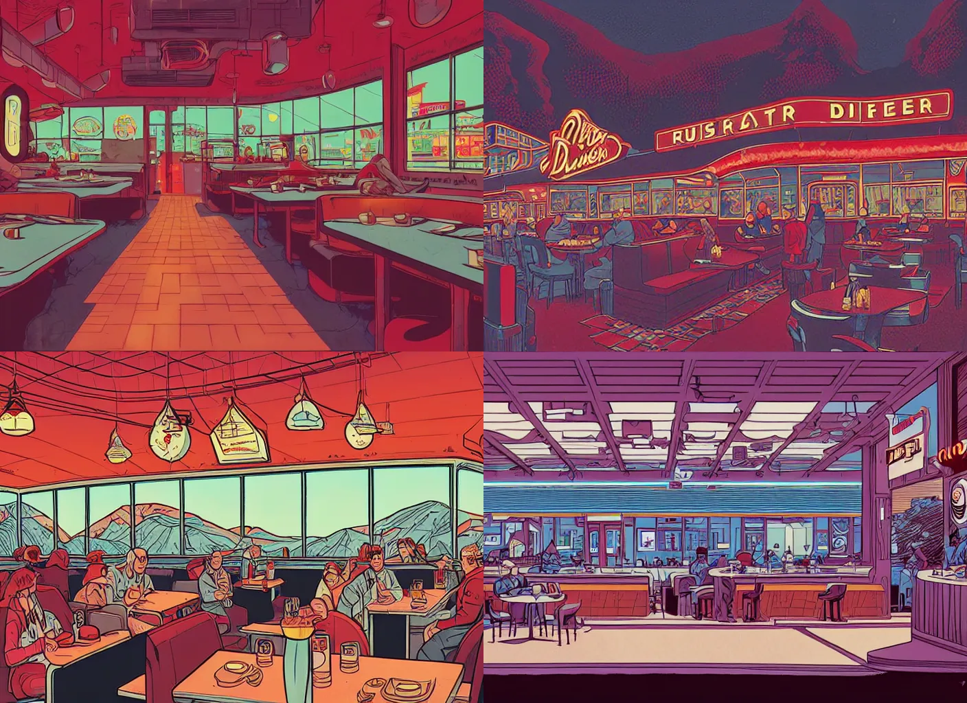 Establishing shot of RR Diner from Twin Peaks comic | Stable Diffusion ...