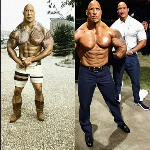 Image similar to a pretty picture of dwayne the rock johnson dressed as a school