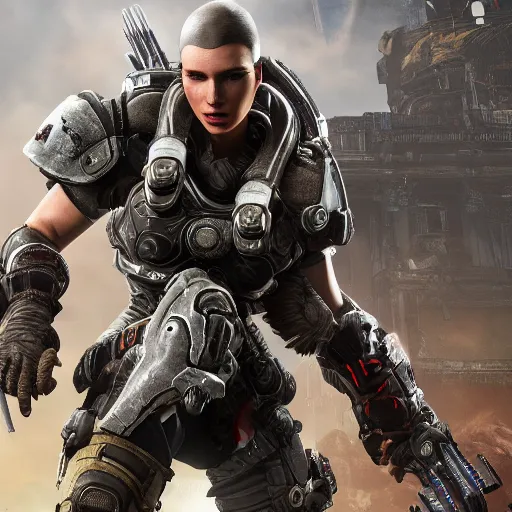 Image similar to veloceraptor in gears of war destiny 2 overwatch witcher 3 god of war tomb raider cyberpunk 2 0 7 7 doom, highly detailed, extremely high quality, hd, 4 k, professional photographer, 4 0 mp, lifelike, top - rated, award winning, realistic, detailed lighting, detailed shadows, sharp, edited, corrected, trending