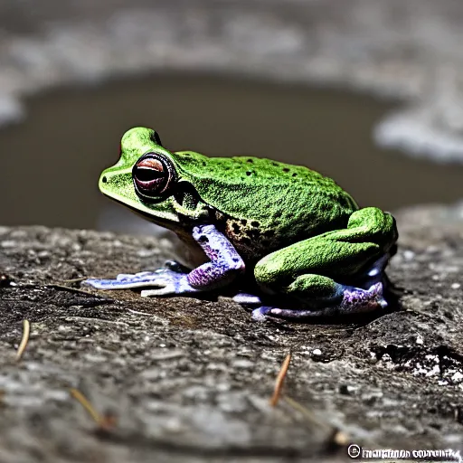 Image similar to frog reflecting universes, photo, 5 5 mm