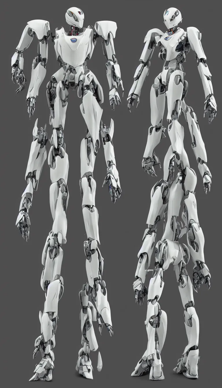 Image similar to full body full height, elegant alien mecha character model, default pose. super high resolution photo. symmetrical. orthographic front view.