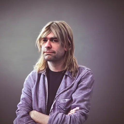 Image similar to dslr photo portrait still of kurt cobain in 2 0 2 2, 8 5 mm, f 1. 8