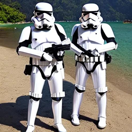 Image similar to stormtroopers on holiday in thailand