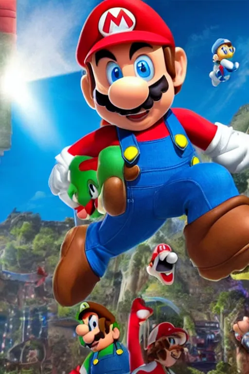 Image similar to a movie still of chris pratt as mario, highly detailed, studio lighting