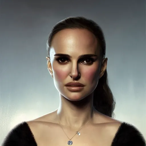 Image similar to closeup portrait of a young natalie portman as a female hitman, leon matilda, dramatic light, gorgeous view, depth, high detail, digital art, painted by greg rutkowski and seb mckinnon, by tim burton, trending on artstation