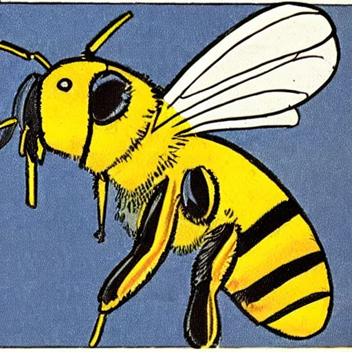 Image similar to 1930s technicolor russia. cartoon about a bee