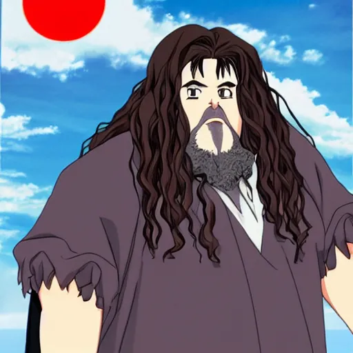 Prompt: hagrid, japanese anime style