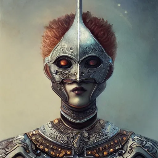 Prompt: porcelain in full warrior armor, soft painting of a curiosities graceful carnival, perfectly detailed, symmetrical accurate intricate sensual features, highly detailed, artstation, sharp focus, tom bagshaw
