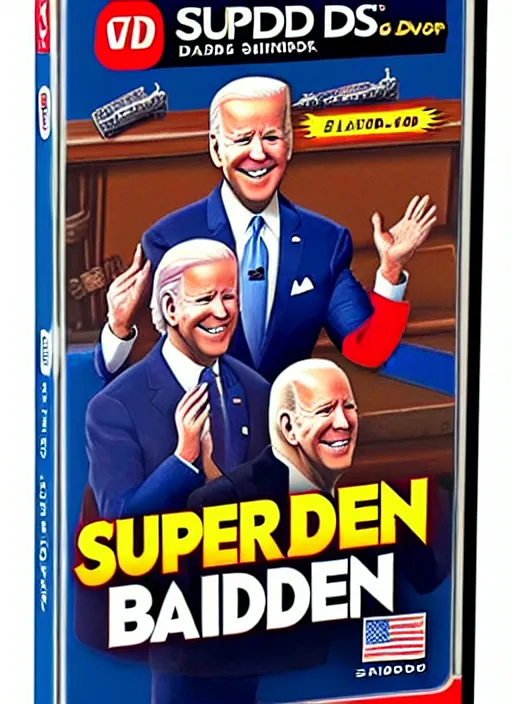 Prompt: SEALED Super Joe Biden, Nintendo DS Video Game, Rated E10, EBay, Box Art, WITH NEW TRUMP DLC!