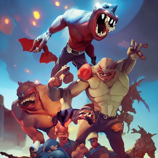 Image similar to hero world street sharks, behance hd by jesper ejsing, by rhads, makoto shinkai and lois van baarle, ilya kuvshinov, rossdraws global illumination