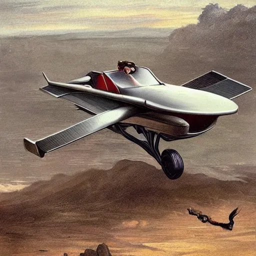 Image similar to flying car in 1 5 0 0 ad