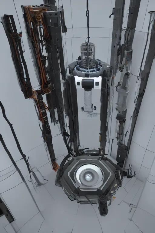 Prompt: a 3 d model of a glados ( portal ) found in the game files of death stranding