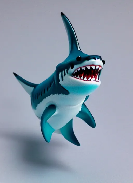 Image similar to 80mm resin detailed miniature of fluffy shark, Product Introduction Photos, 4K, Full body, simple background