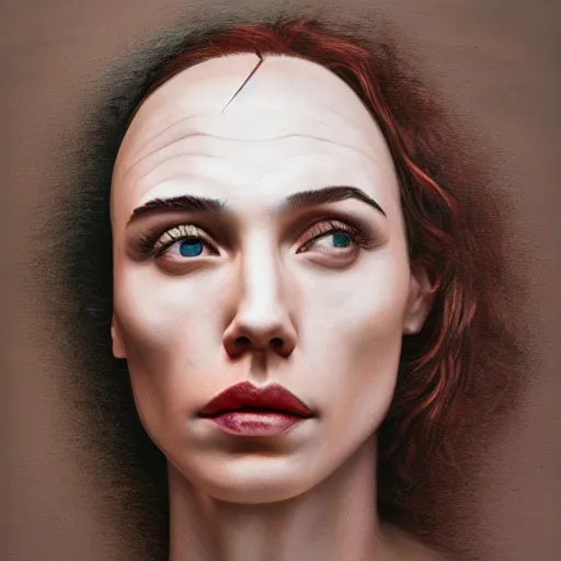 Prompt: realistic expired fuji film portrait of albino gal gadot, hyperrealism, hypermaximalism, photorealistic, detailed, atmospheric, 8 k, award winning photography, cinematic