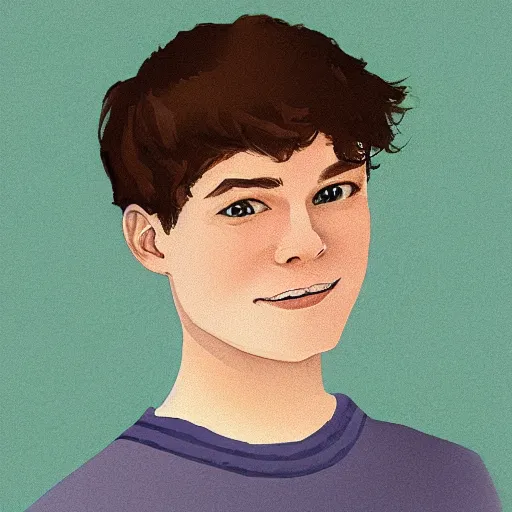 Image similar to Gilbert Blythe from anne with an e as college student, digital art