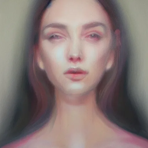 Prompt: portrait, soft, pink, trending on artstation